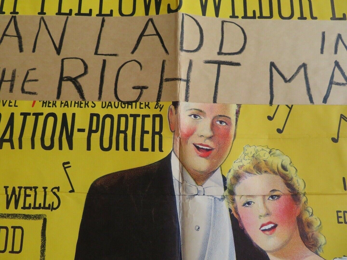 RIGHT MAN / Her First Romance US ONE SHEET POSTER ALAN LADD 1940 Movie posters