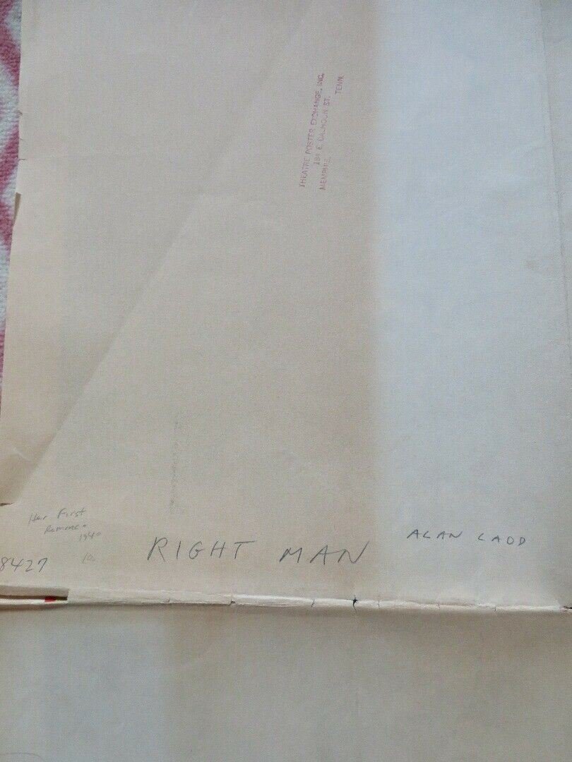 RIGHT MAN / Her First Romance US ONE SHEET POSTER ALAN LADD 1940 Movie posters