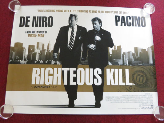 RIGHTEOUS KILL UK QUAD (30"x 40") ROLLED POSTER ROBERT DE NIRO AL PACINO 2008 Rendezvous Cinema Movie posters