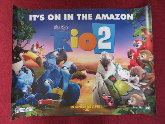 RIO 2 - B UK QUAD (30"x 40") ROLLED POSTER JAKE T. AUSTIN CARLINHOS BROWN 2014 Rendezvous Cinema Movie posters