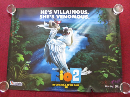 RIO 2 - C UK QUAD (30"x 40") ROLLED POSTER JAKE T. AUSTIN CARLINHOS BROWN 2014 Rendezvous Cinema Movie posters