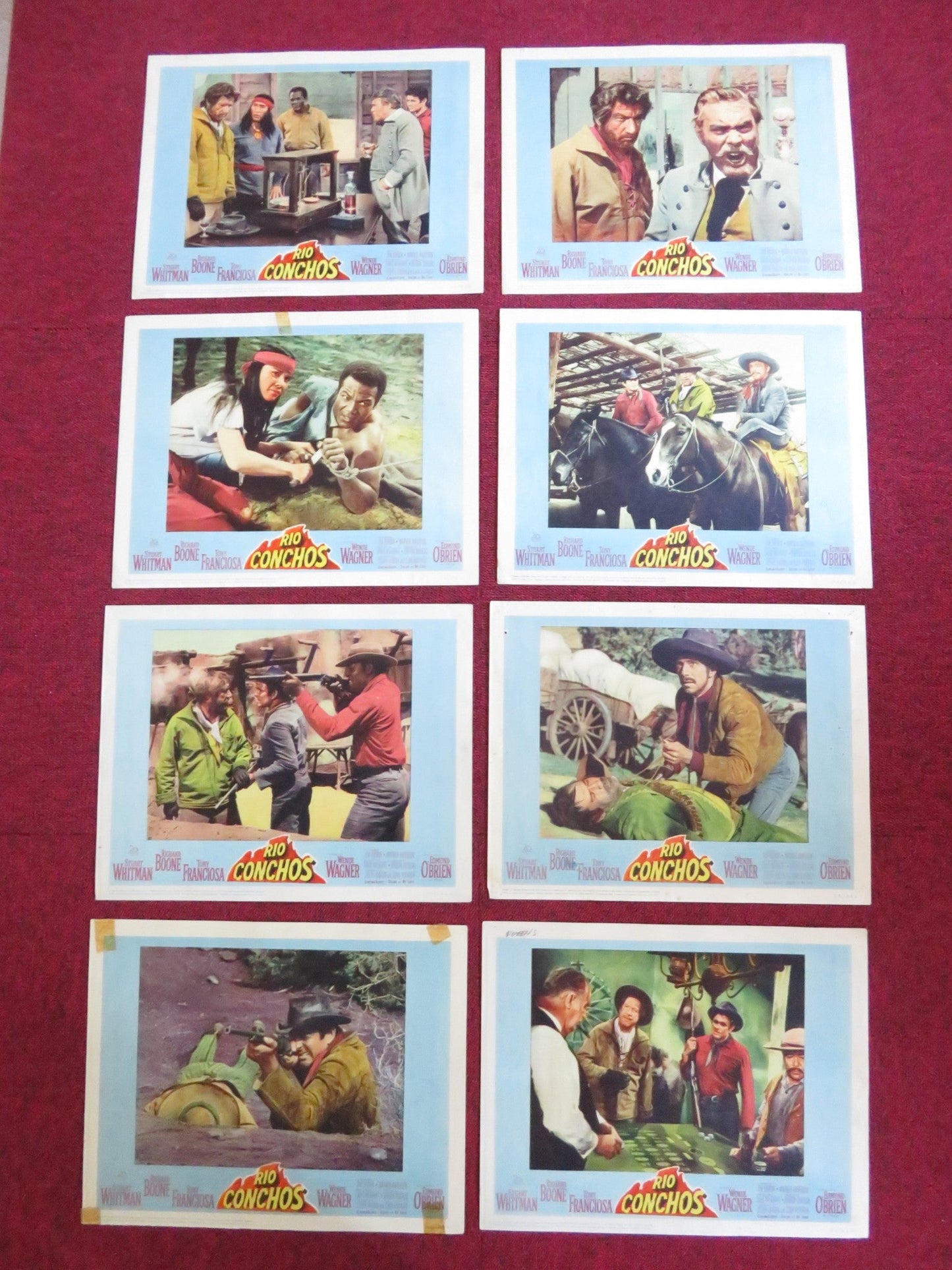 RIO CONCHOS US LOBBY CARD FULL SET RICHARD BOONE STUART WHITMAN 1964 Rendezvous Cinema Movie posters