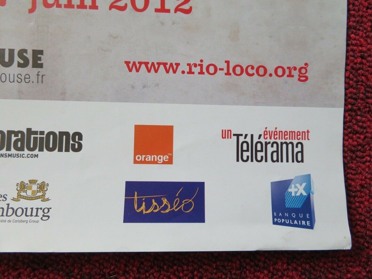 RIO LOCO FRENCH (16"x 23.5") POSTER MUSIC FESTIVAL 2012 - Rendezvous Cinema