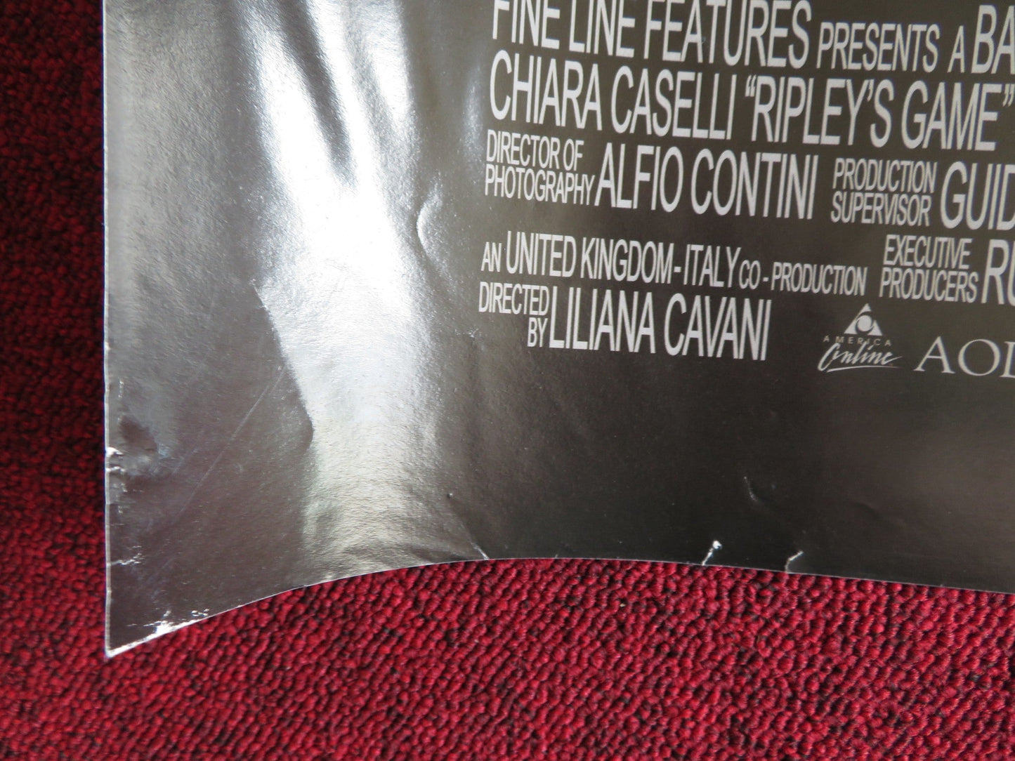 RIPLEY'S GAME UK QUAD (30"x 40") ROLLED POSTER RAY WINSTONE JOHN MALKOVICH 2002 Rendezvous Cinema Movie posters