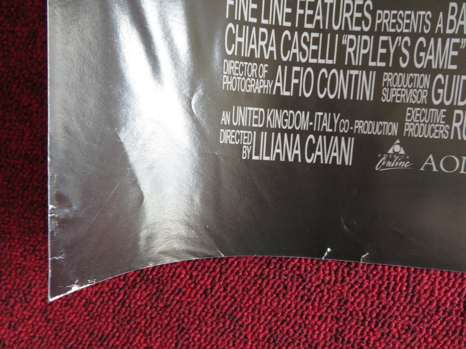 RIPLEY'S GAME UK QUAD (30"x 40") ROLLED POSTER RAY WINSTONE JOHN MALKOVICH 2002 Rendezvous Cinema Movie posters