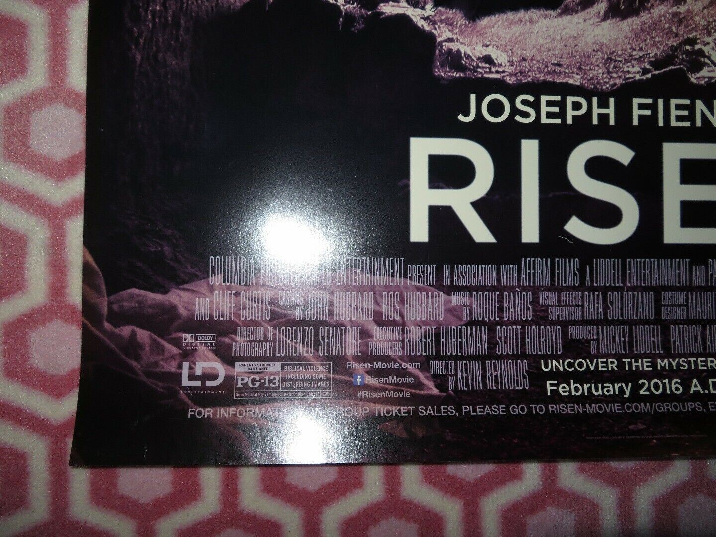 RISEN US ONE SHEET ROLLED POSTER JOSEPH FIENNES TOM FELTON 2016 Movie posters