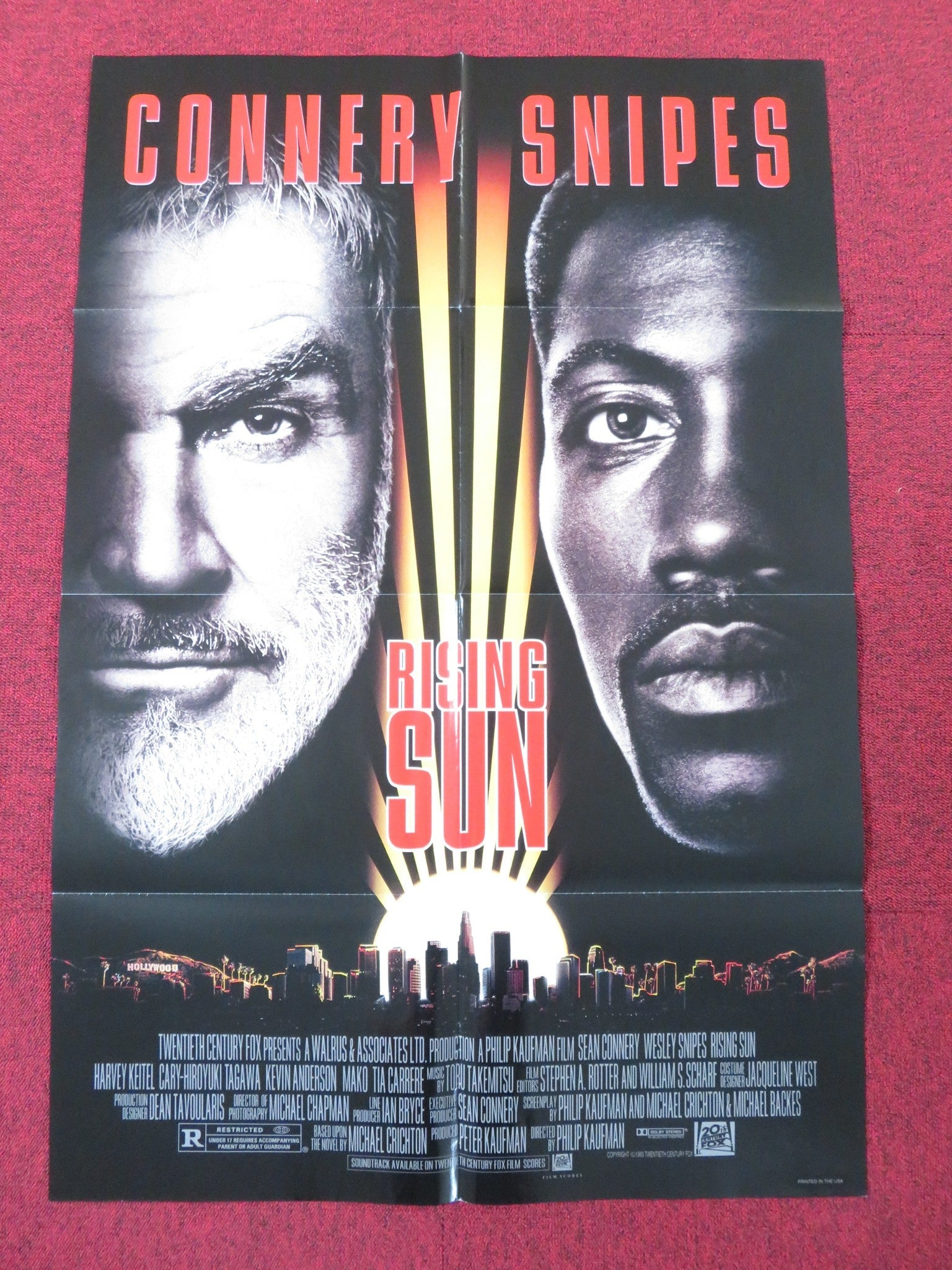 RISING SUN FOLDED US ONE SHEET POSTER CONNERY SNIPES 1993 Rendezvous Cinema Movie posters