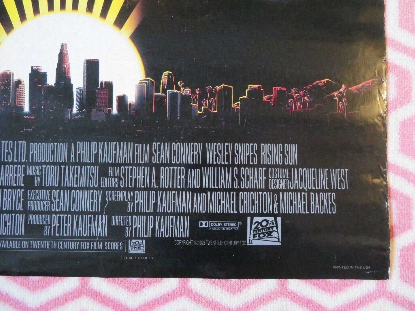 RISING SUN US ONE SHEET ROLLED POSTER CONNERY SNIPES 1993 - Rendezvous Cinema