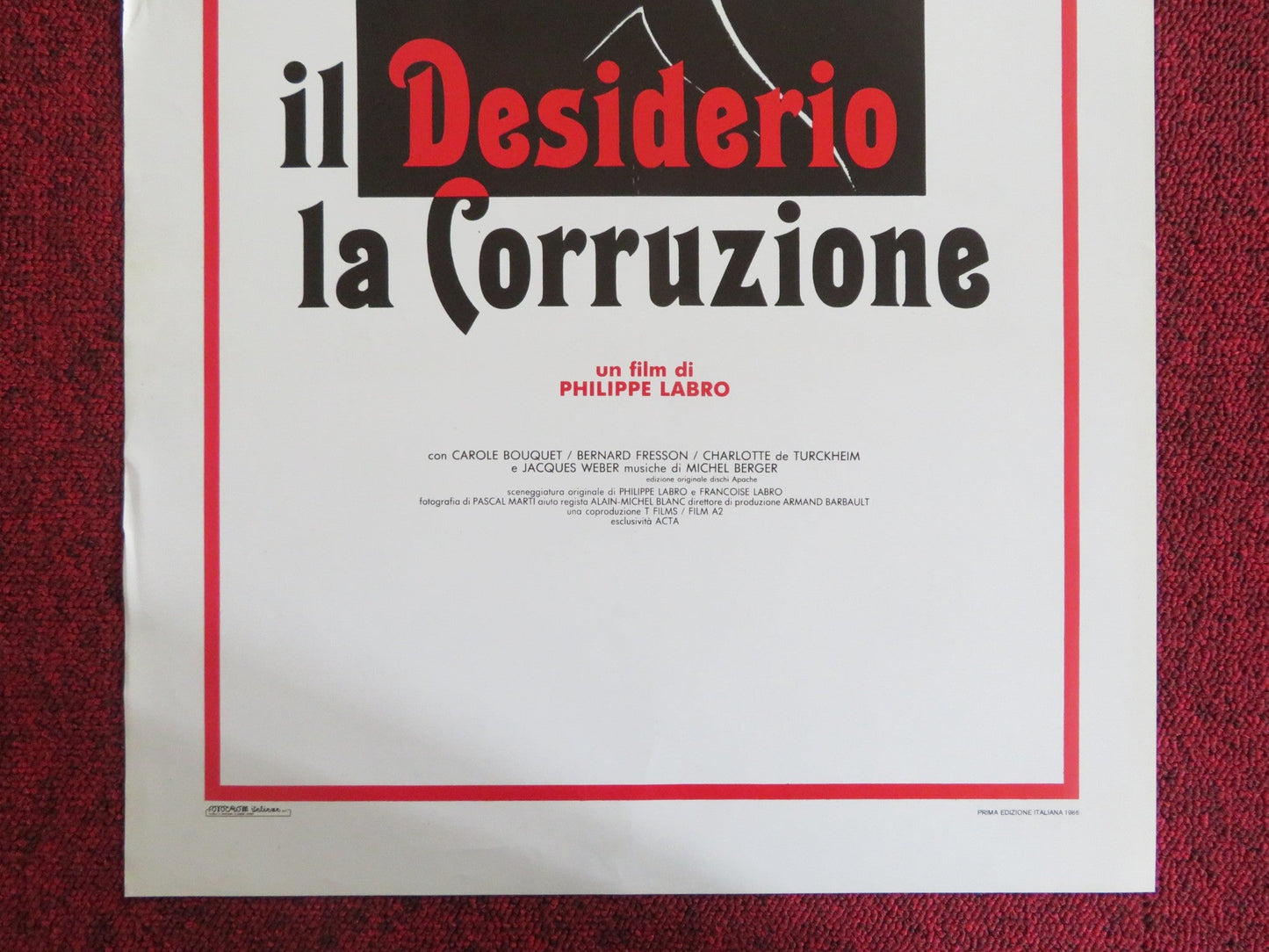 RIVE DROITE, RIVE GAUCHE ITALIAN LOCANDINA POSTER DEPARDIEU NATHALIE BAYE 1986 Rendezvous Cinema Movie posters