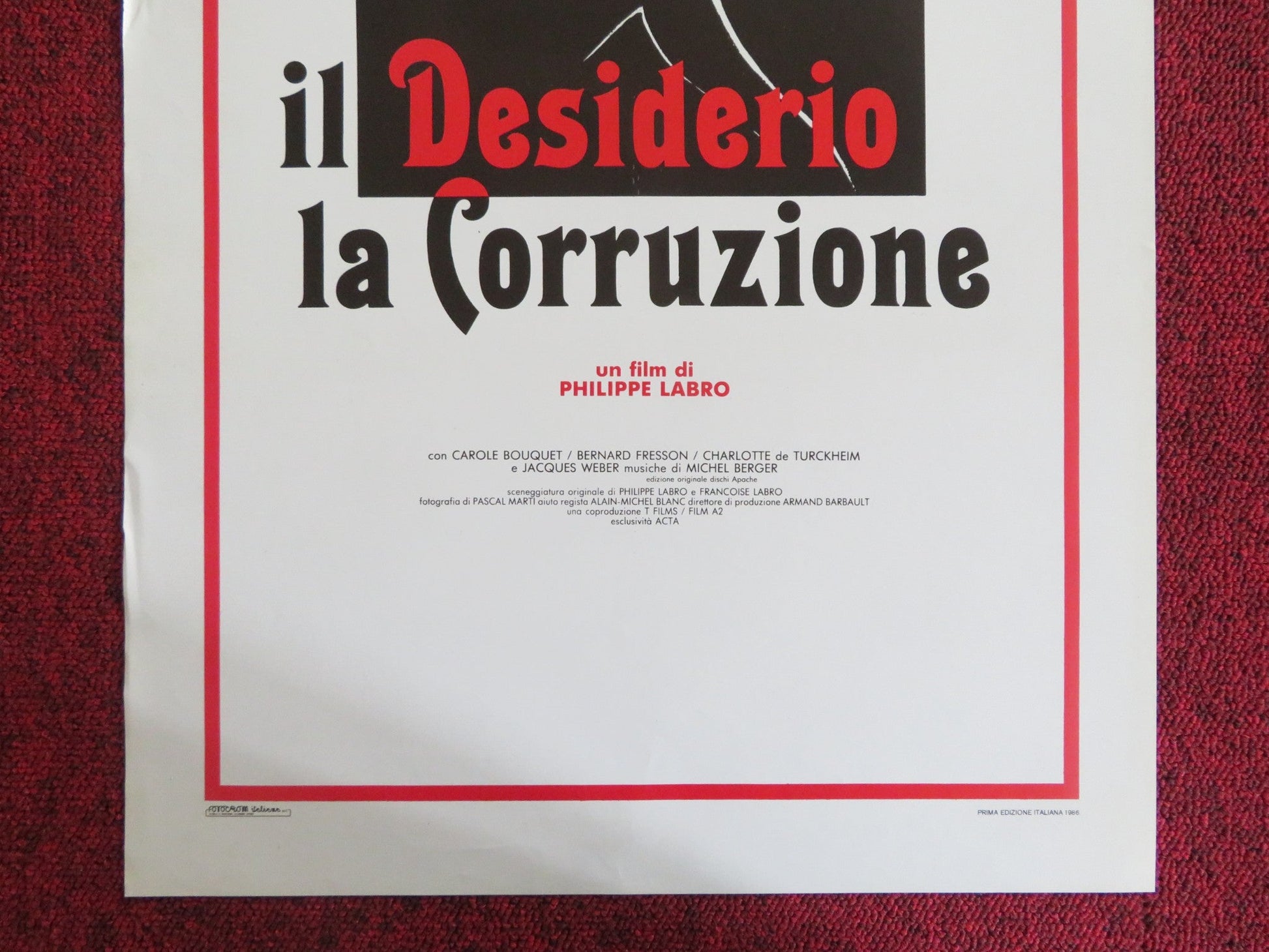 RIVE DROITE, RIVE GAUCHE ITALIAN LOCANDINA POSTER DEPARDIEU NATHALIE BAYE 1986 Rendezvous Cinema Movie posters