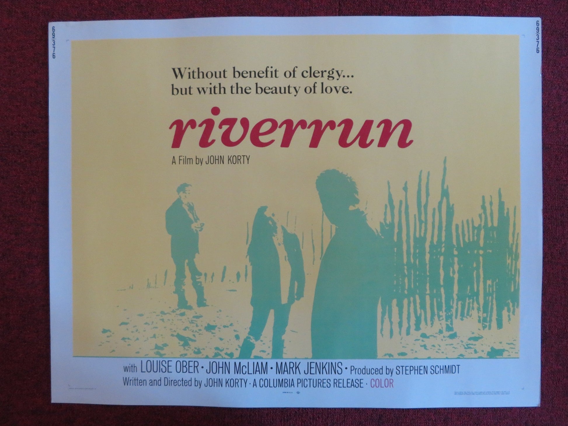 RIVERRUN US HALF SHEET (22"x 28") POSTER LOUISE OBER JOHN MCLIAM 1969 Rendezvous Cinema Movie posters