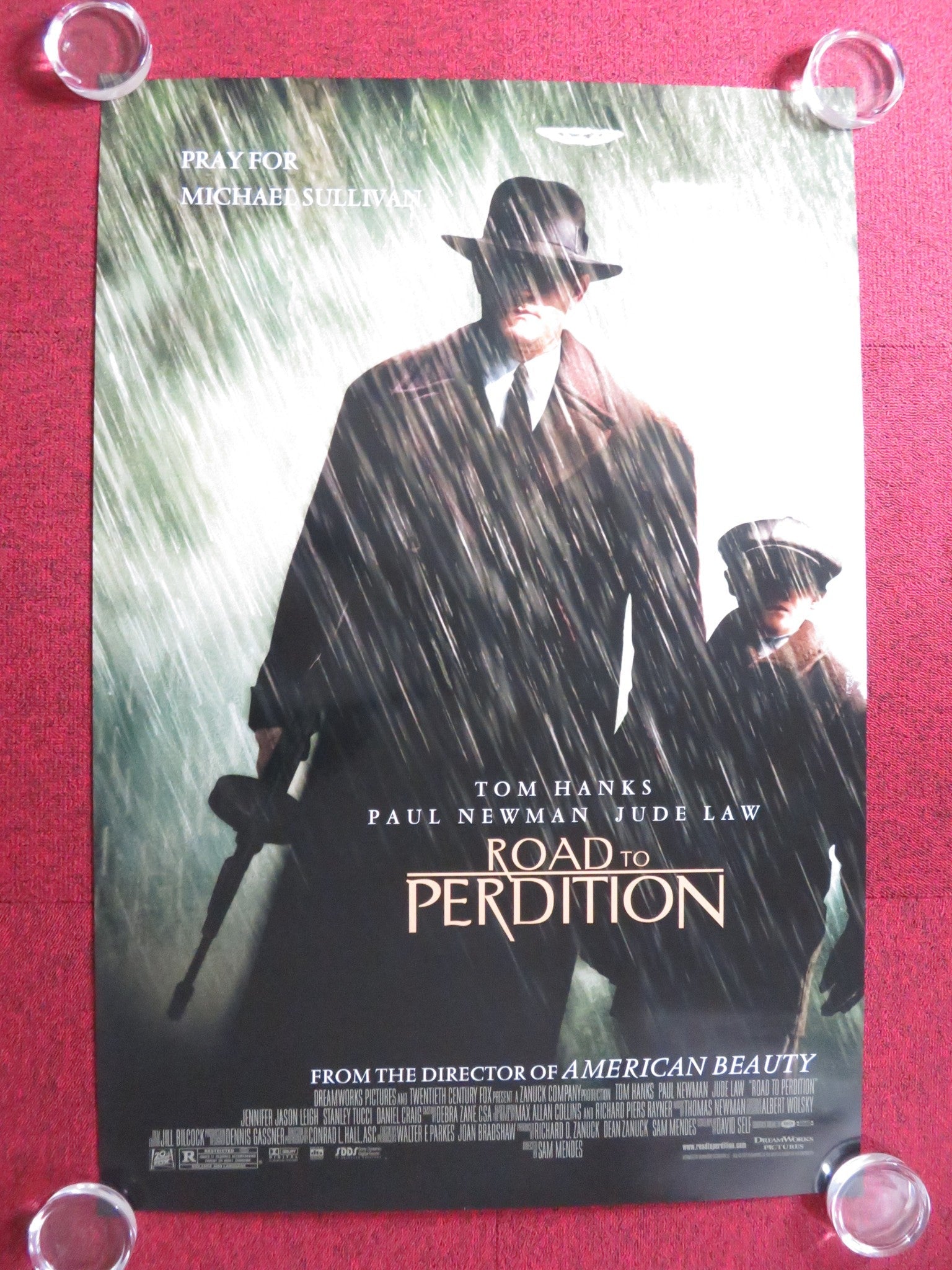 ROAD TO PERDITION US ONE SHEET ROLLED POSTER TOM HANKS PAUL NEWMAN 2002 Rendezvous Cinema Movie posters