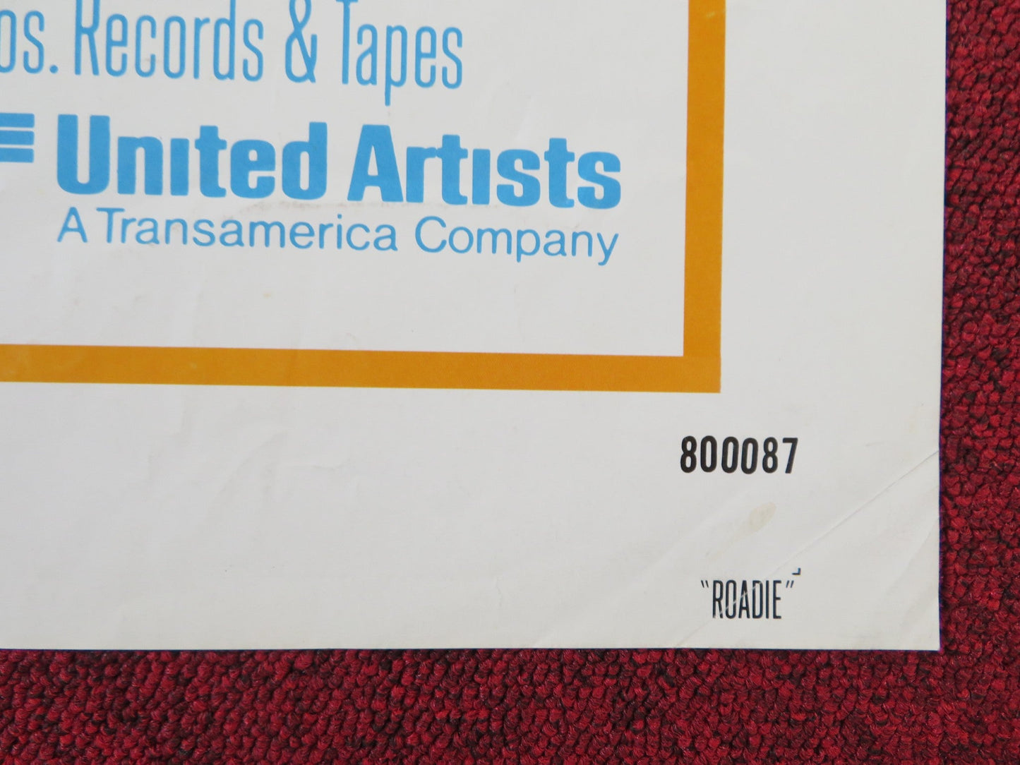 ROADIE - STYLE B FOLDED US ONE SHEET POSTER MEAT LOAF ALICE COOPER 1980 Rendezvous Cinema Movie posters