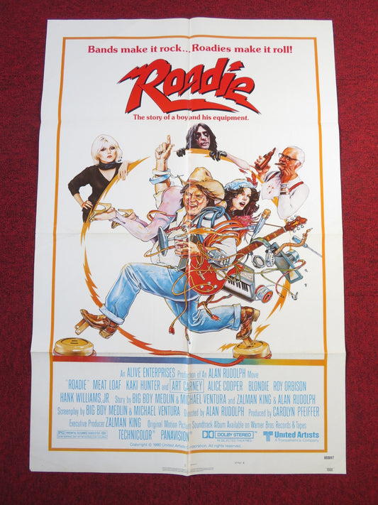 ROADIE - STYLE B FOLDED US ONE SHEET POSTER MEAT LOAF ALICE COOPER 1980 Rendezvous Cinema Movie posters