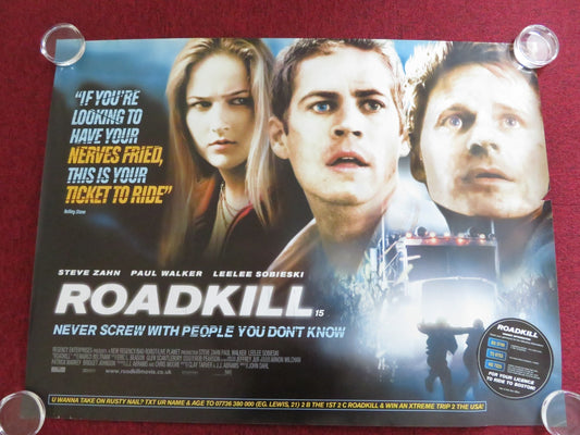 ROADKILL / JOY RIDE UK QUAD (30"x 40") ROLLED POSTER STEVE ZAHN PAUL WALKER 2001 Rendezvous Cinema Movie posters