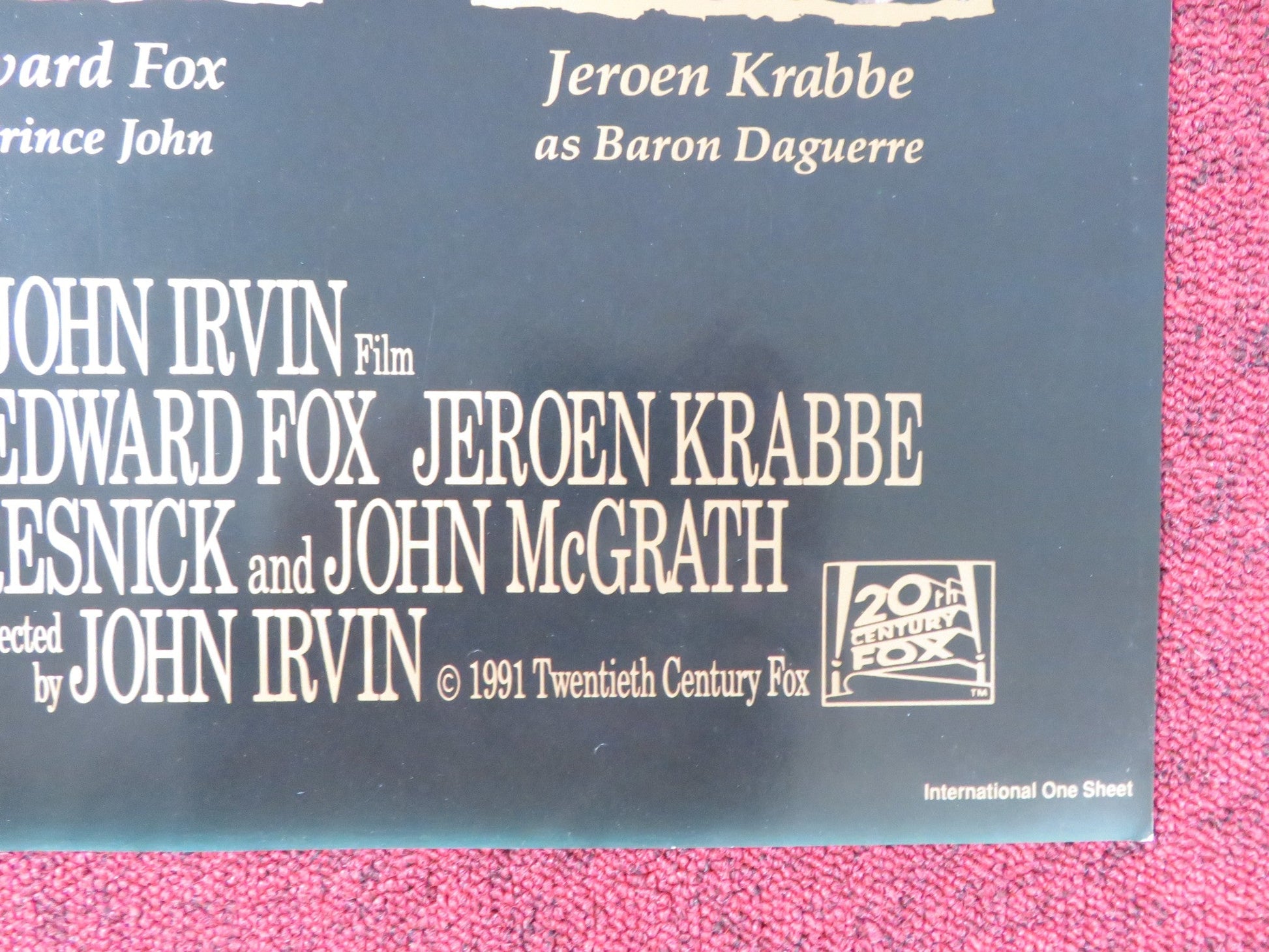 ROBIN HOOD FOLDED US ONE SHEET POSTER PATRICK BERGEN UMA THURMAN 1991 Rendezvous Cinema Movie posters