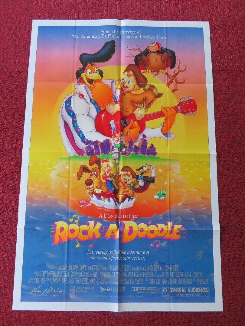 ROCK-A-DOODLE FOLDED US ONE SHEET POSTER GLEN CAMPBELL 1991 - Rendezvous Cinema