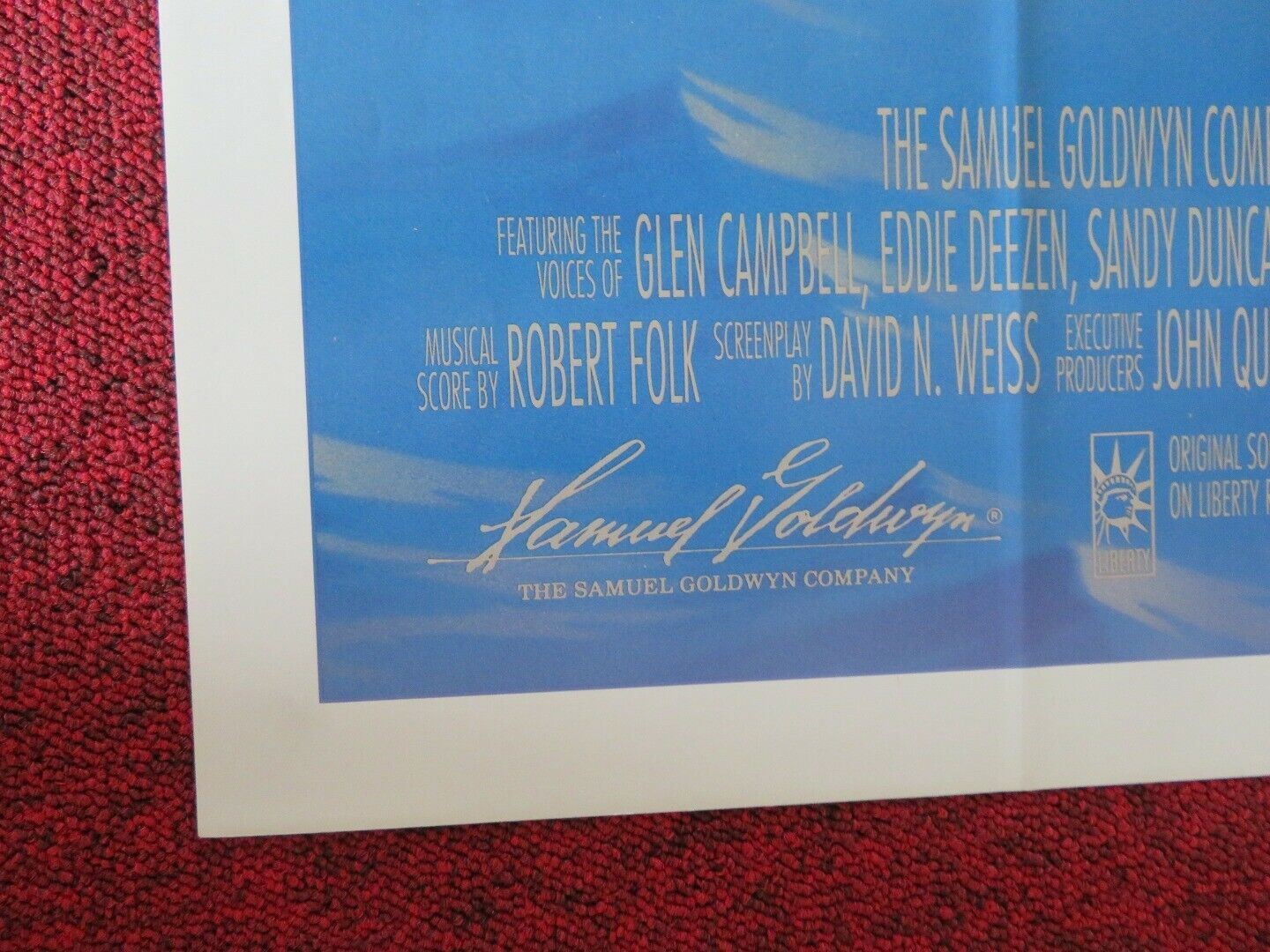 ROCK-A-DOODLE FOLDED US ONE SHEET POSTER GLEN CAMPBELL 1991 - Rendezvous Cinema