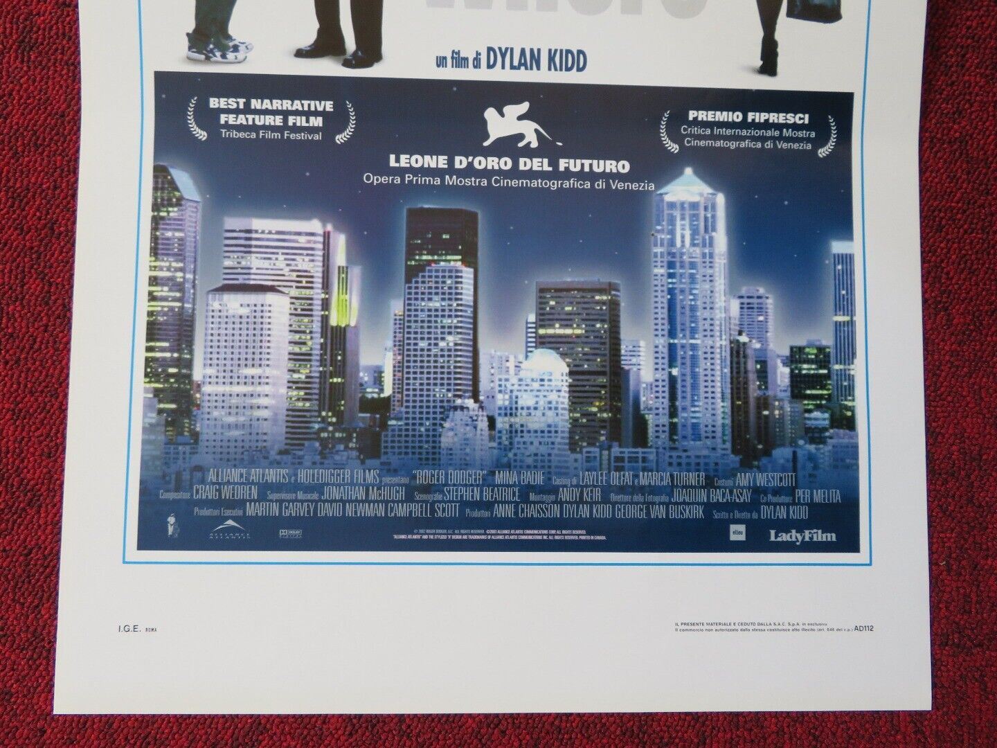 ROGER DODGER ITALIAN LOCANDINA (27.5"x13") POSTER JESSE EISENBERG 2002 Movie posters