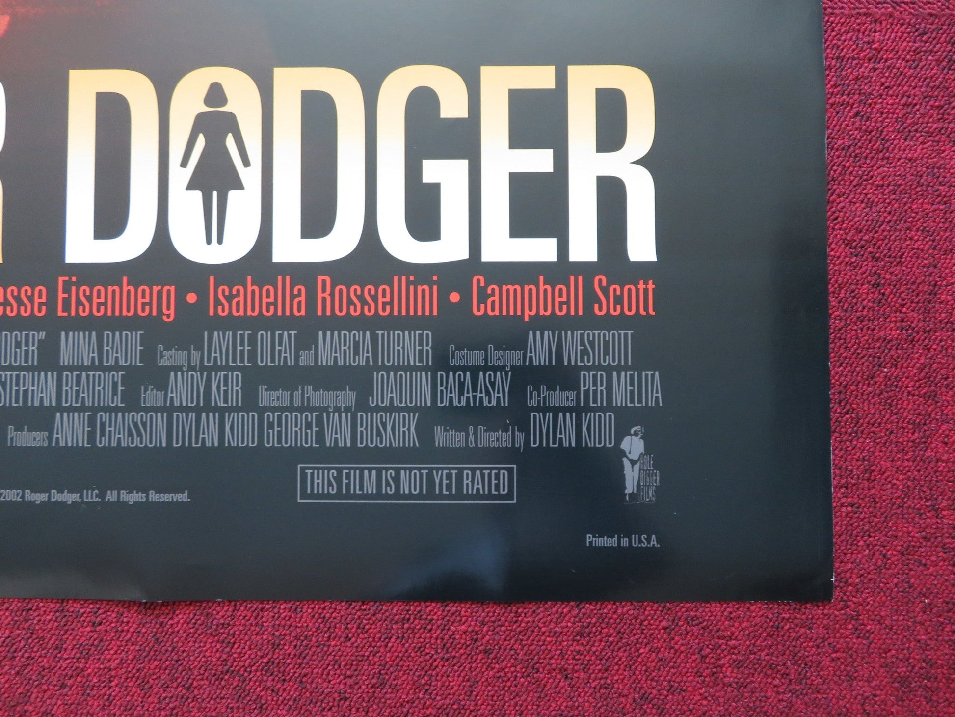 ROGER DODGER US ONE SHEET ROLLED POSTER JESSE EISENBERG CAMPBELL SCOTT 2002 Rendezvous Cinema Movie posters
