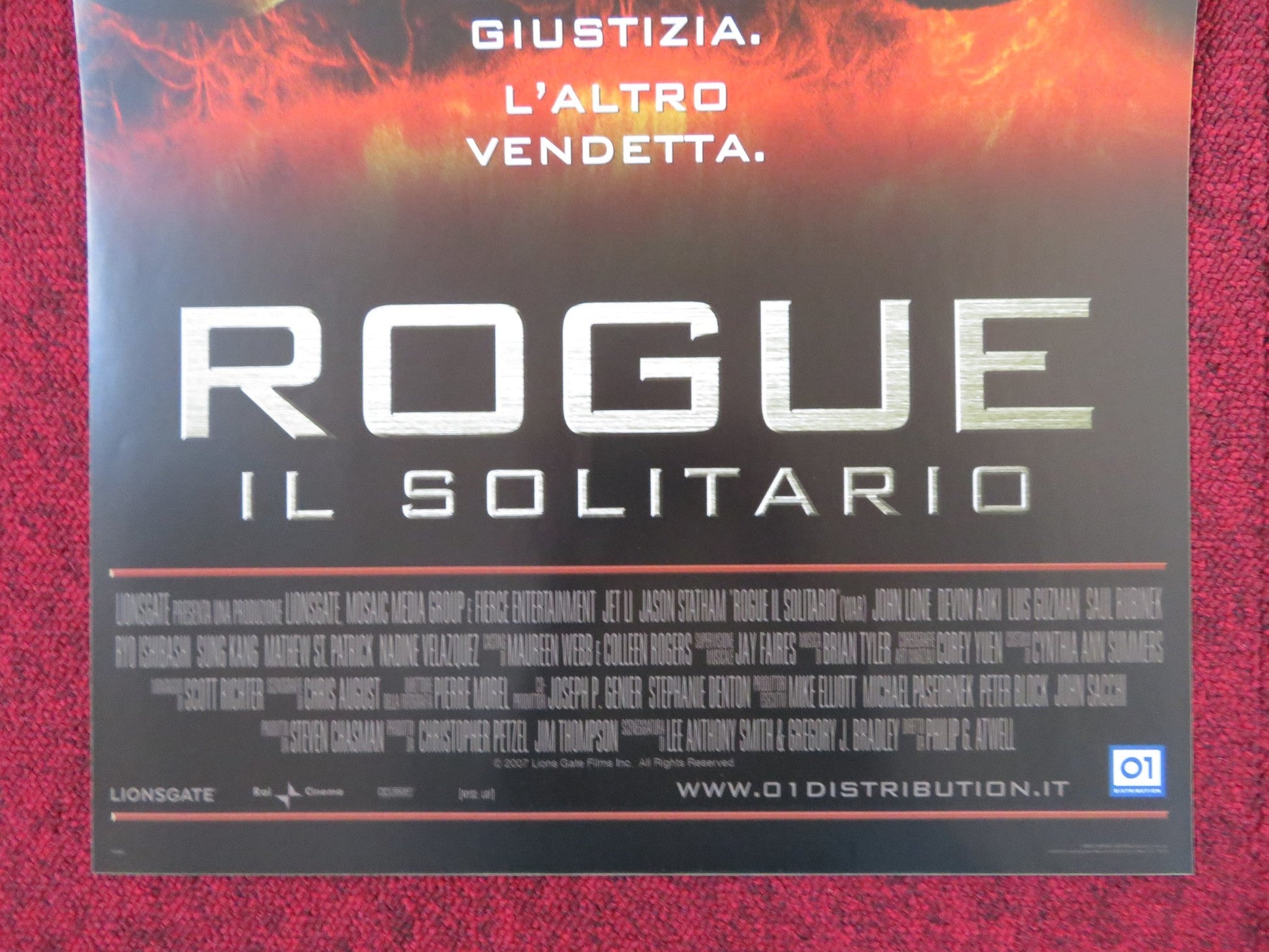 ROGUE IL SOLITARIO ITALIAN LOCANDINA POSTER JET LI JASON STATHAM 2007 Rendezvous Cinema Movie posters