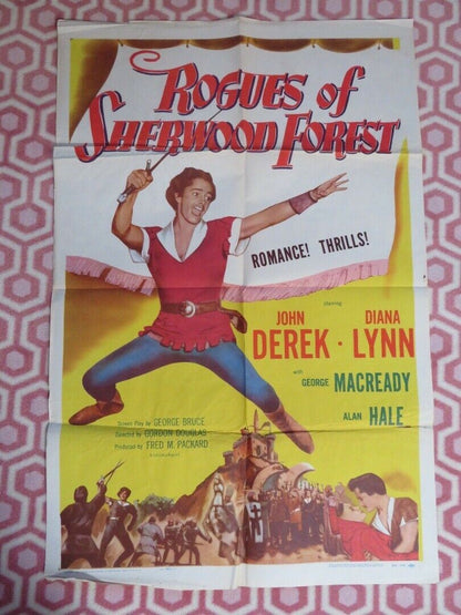 ROGUES OF SHERWOOD FOREST FOLDED US ONE SHEET POSTER JOHN DEREK DIANA LYNN 1950 Movie posters
