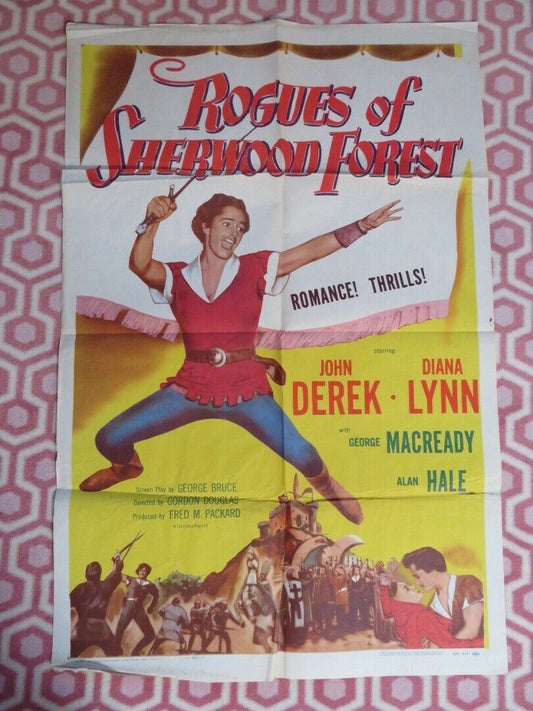 ROGUES OF SHERWOOD FOREST FOLDED US ONE SHEET POSTER JOHN DEREK DIANA LYNN 1950 Movie posters
