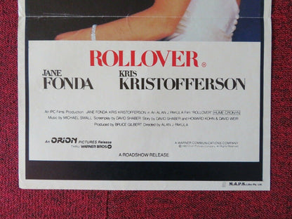 ROLLOVER FOLDED AUSTRALIAN DAYBILL POSTER JANE FONDA KRIS KRISTOFFERSON 1981 Movie posters