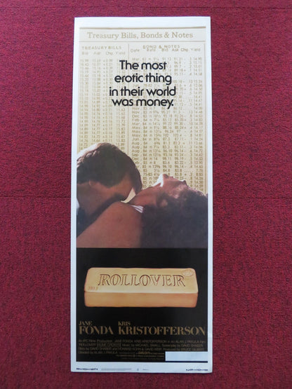 ROLLOVER US INSERT (14"x 36") POSTER JANE FONDA KRIS KRISTOFFERSON 1981 Rendezvous Cinema Movie posters