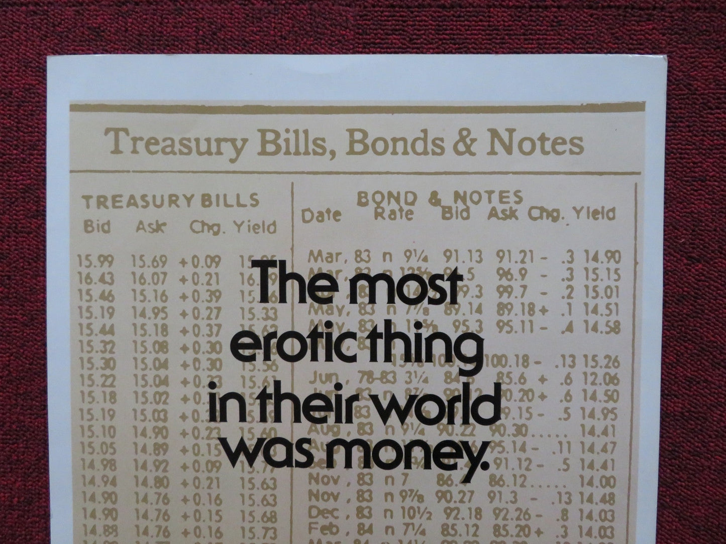 ROLLOVER US INSERT (14"x 36") POSTER JANE FONDA KRIS KRISTOFFERSON 1981 Rendezvous Cinema Movie posters