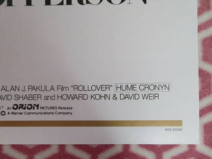 ROLLOVER US ONE SHEET POSTER JANE FONDA KRIS KRISTOFFERSON 1981 Movie posters