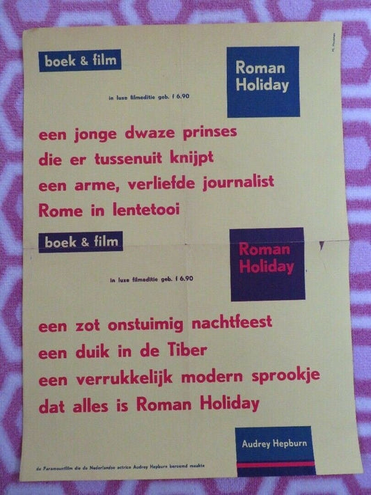 ROMAN HOLIDAY DUTCH (16.5"x 12") POSTER AUDREY HEPBURN GERGORY PECK 1953 Movie posters