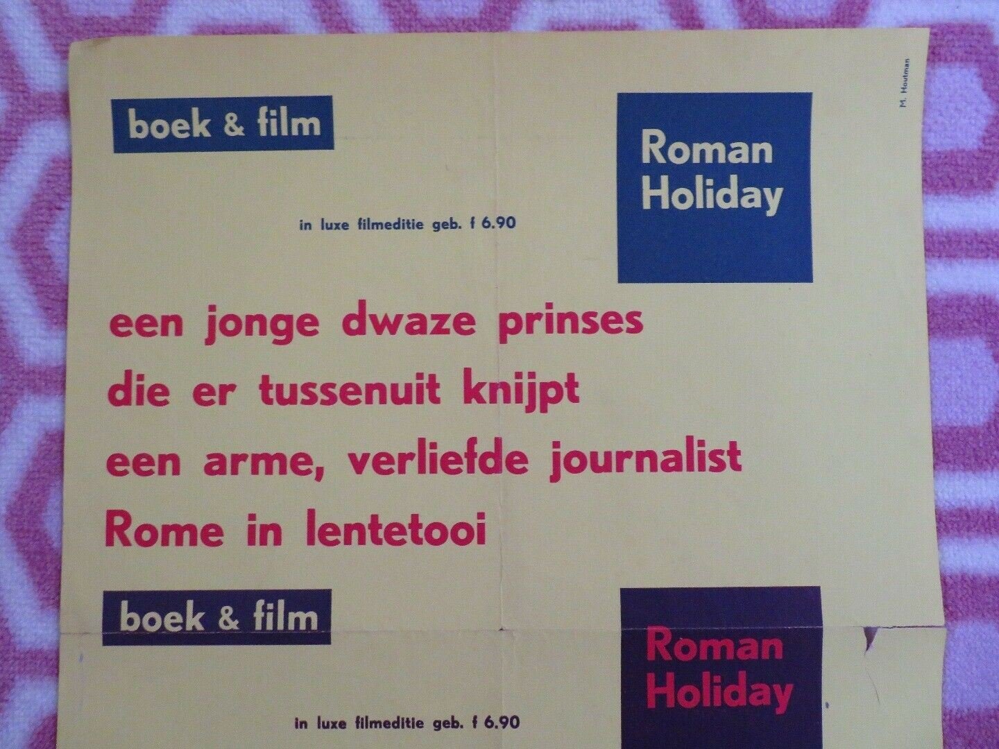 ROMAN HOLIDAY DUTCH (16.5"x 12") POSTER AUDREY HEPBURN GERGORY PECK 1953 Movie posters