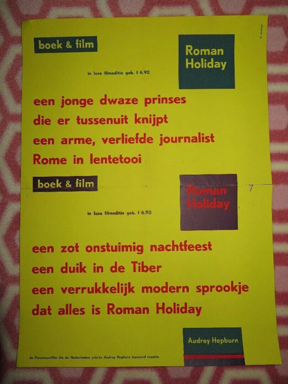 ROMAN HOLIDAY DUTCH (16.5"x 12") POSTER AUDREY HEPBURN GERGORY PECK 1953 Movie posters