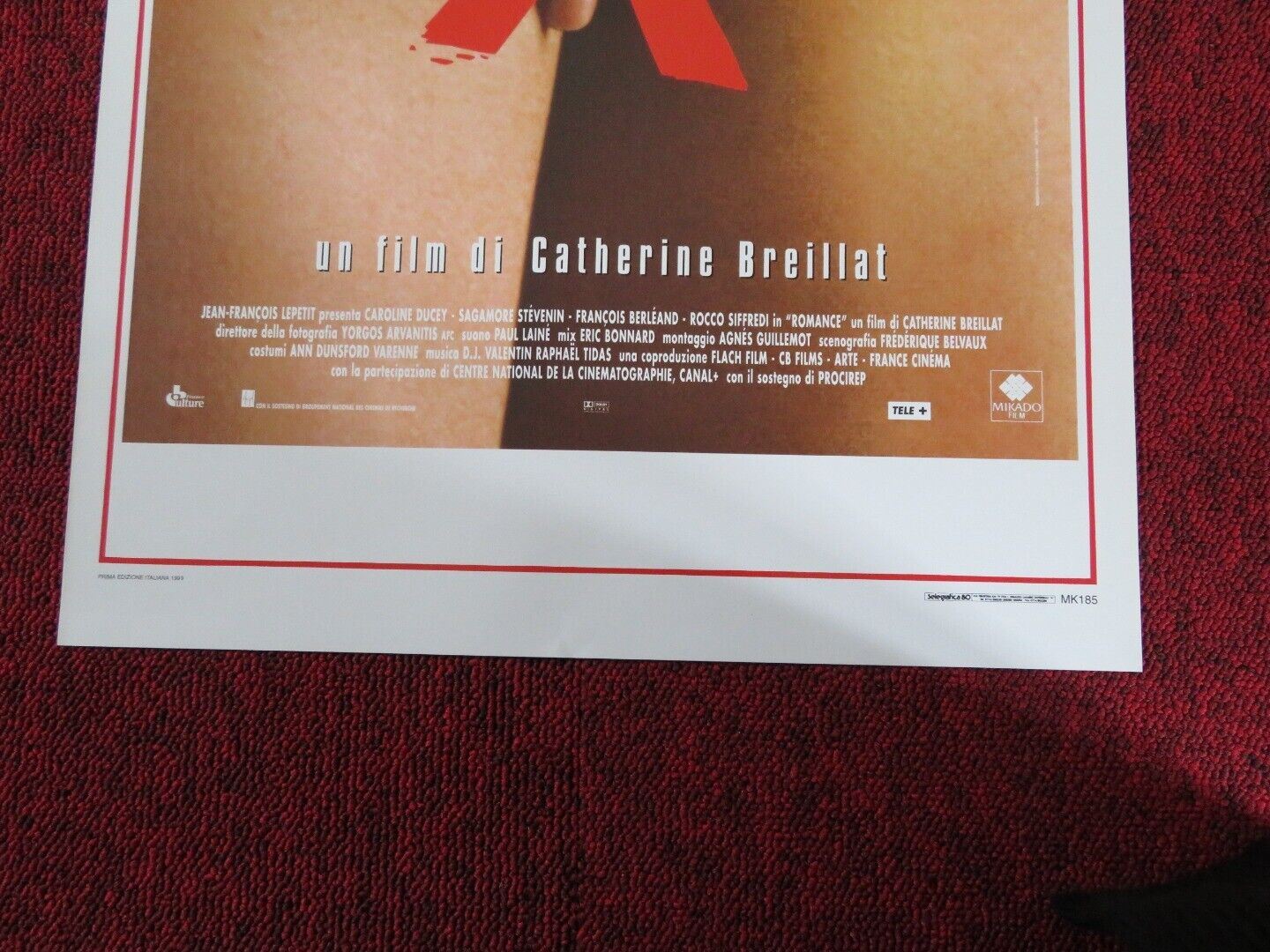 ROMANCE ITALIAN LOCANDINA (27.5"x13") POSTER CAROLINE DUCEY 1999 Movie posters