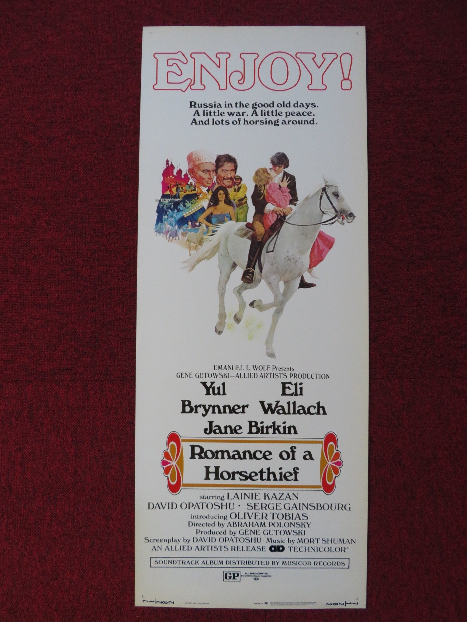 ROMANCE OF A HORSETHIEF US INSERT (14"x 36") POSTER YUL BRYNNER ELI WALLACH 1971 Rendezvous Cinema Movie posters