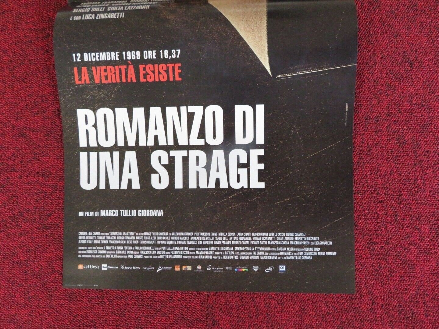 ROMANZO DI UNA STRAGE ITALIAN LOCANDINA (26.5"x12.5") POSTER 2012 - Rendezvous Cinema