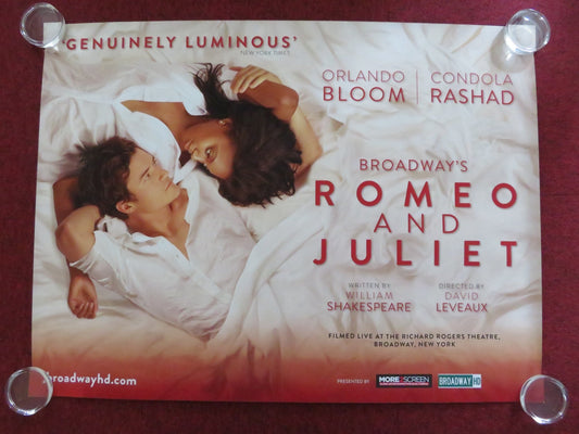 ROMEO AND JULIET UK QUAD ROLLED POSTER ORLANDO BLOOM CONDOLA RASHAD 2014 Rendezvous Cinema Movie posters
