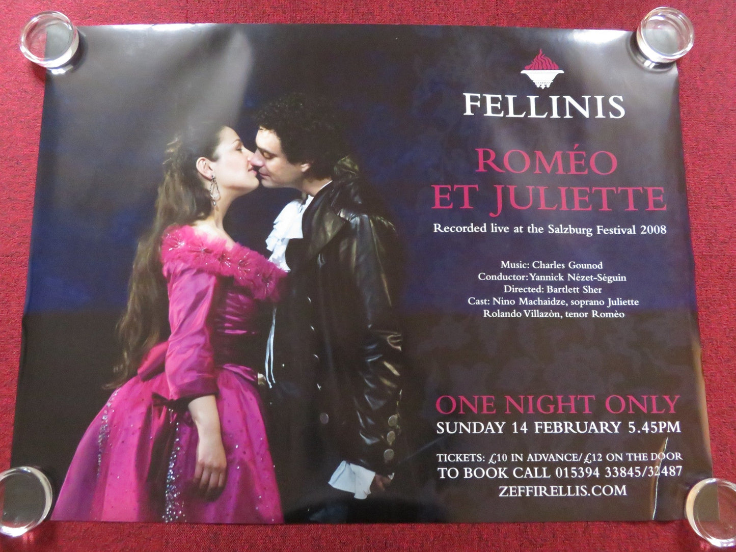 ROMEO ET JULLIETTE RECORDED LIVE..SALZBURG UK QUAD (30"x 40") ROLLED POSTER 2008 Rendezvous Cinema Movie posters