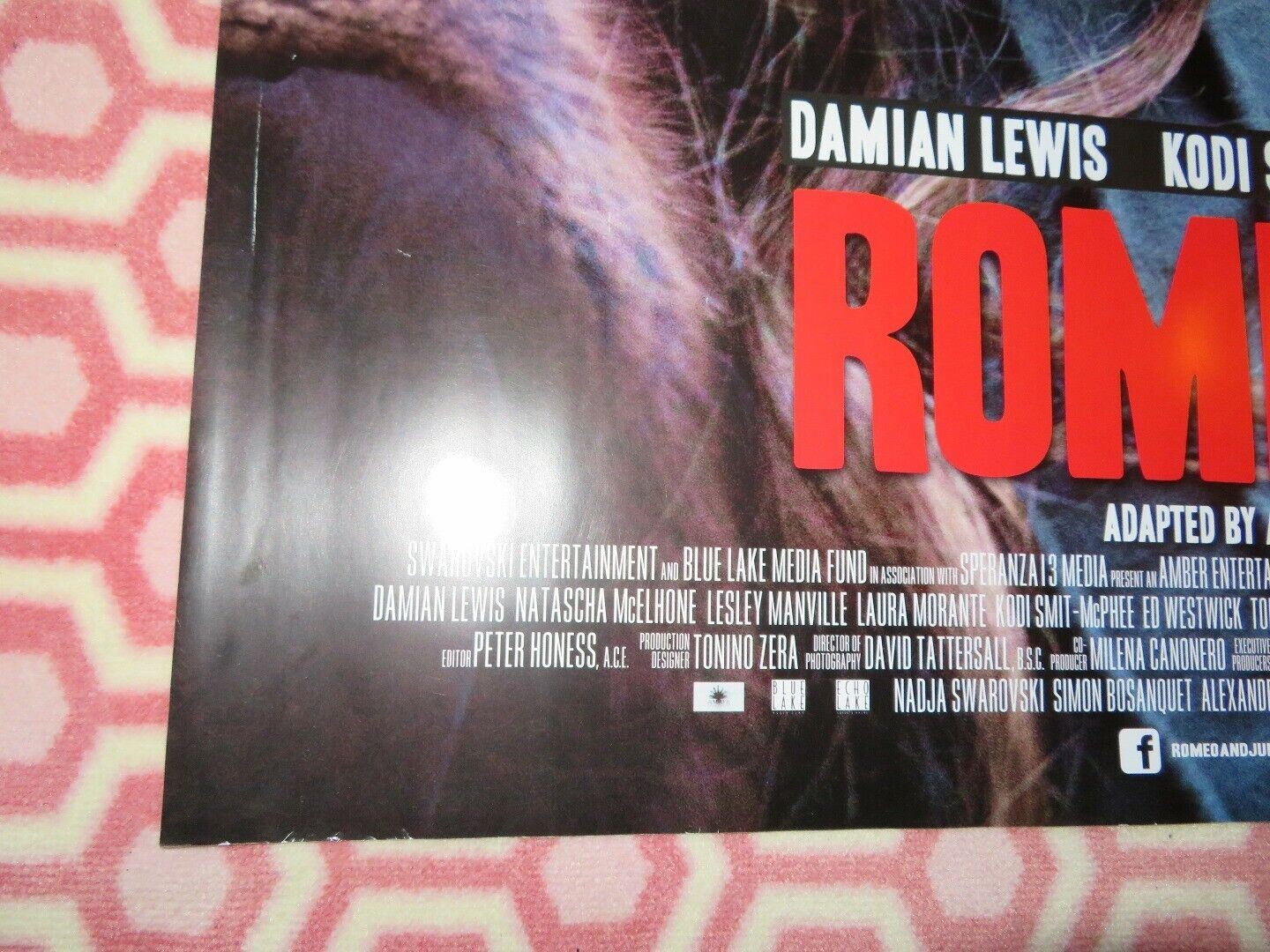 ROMEO & JULIET QUAD (30"x 40") ROLLED POSTER HAILEE STEINFELD DOUGLAS BOOTH 2013 Rendezvous Cinema Movie posters