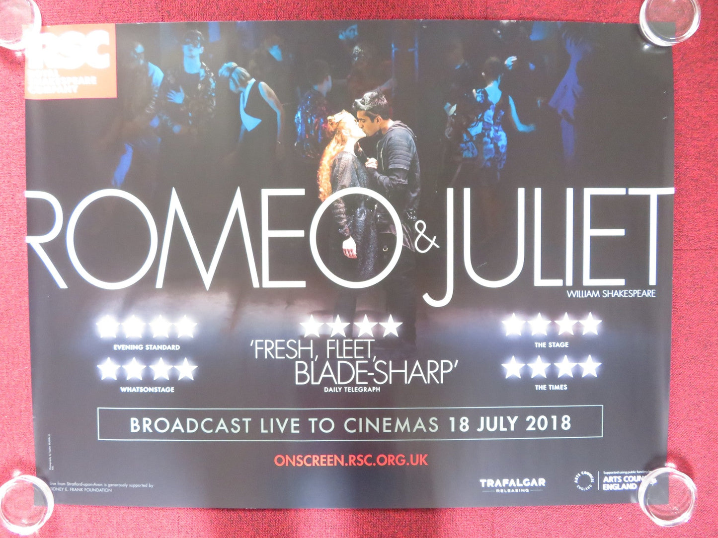 ROMEO & JULIET UK QUAD ROLLED POSTER ROYAL SHAKESPEARE COMAPNY 2018 Rendezvous Cinema Movie posters
