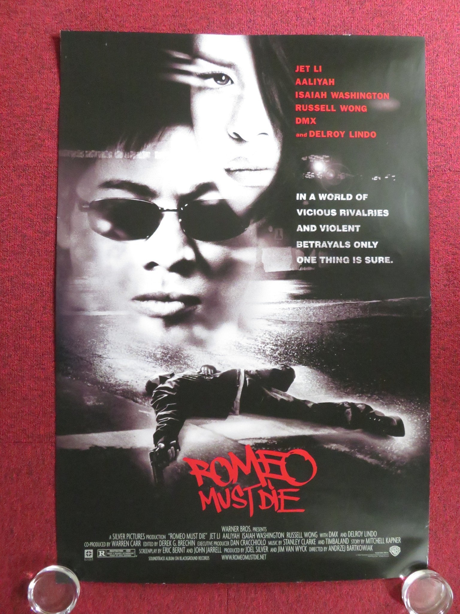 ROMEO MUST DIE US ONE SHEET ROLLED POSTER JET LI AALIYAH 2000 Rendezvous Cinema Movie posters