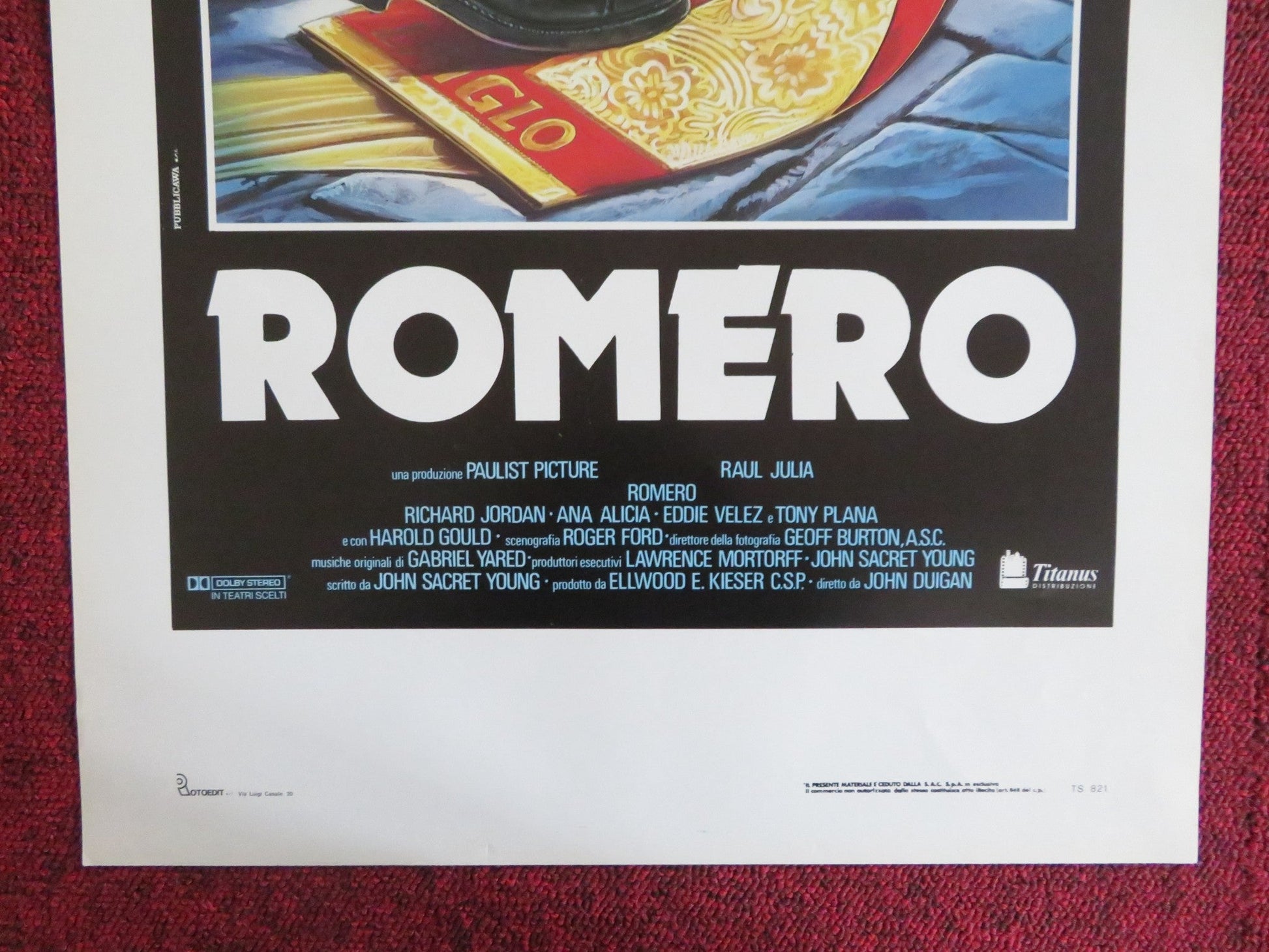 ROMERO ITALIAN LOCANDINA POSTER RAUL JULIA RICHARD JORDAN 1989 Rendezvous Cinema Movie posters