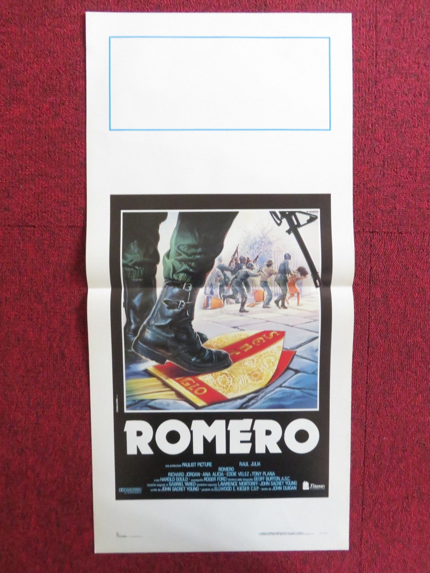 ROMERO ITALIAN LOCANDINA POSTER RAUL JULIA RICHARD JORDAN 1989 Rendezvous Cinema Movie posters