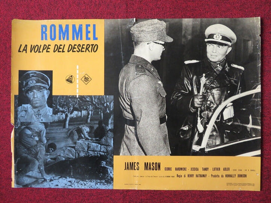 ROMMEL LA VOLPE DEL DESERTO/ THE DESERT FOX ITALIAN FOTOBUSTA POSTER JAMES MASON Movie posters