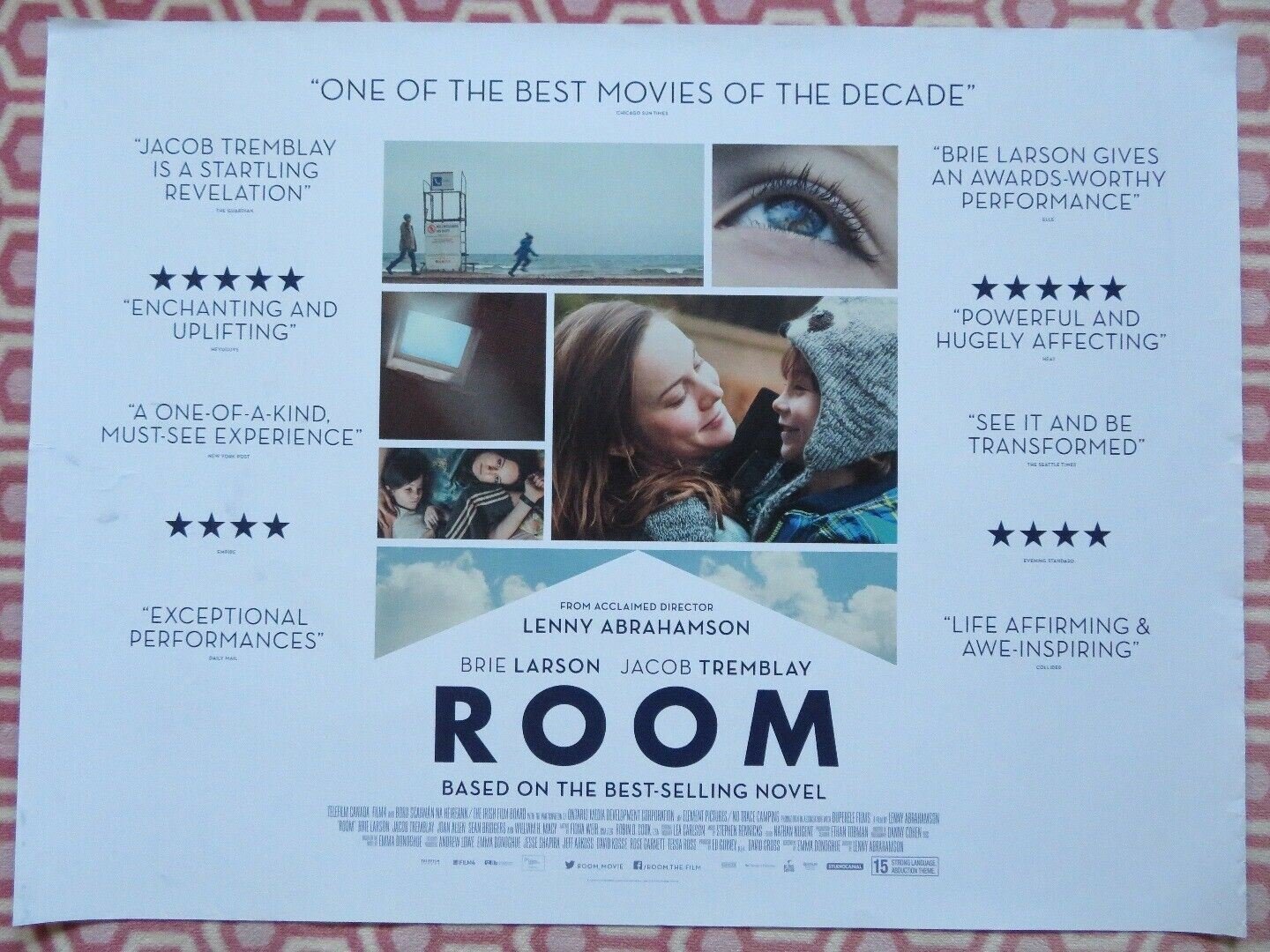 ROOM QUAD (30"x 40") ROLLED POSTER BRIE LARSON JACOB TREMBLAY EMMA DONOGHUE 2015 Rendezvous Cinema Movie posters