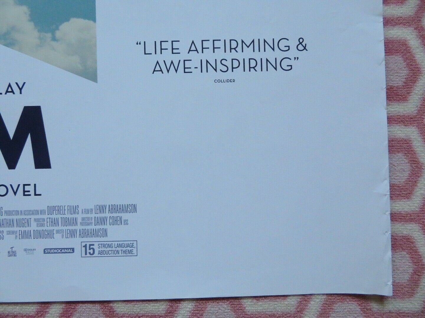 ROOM QUAD (30"x 40") ROLLED POSTER BRIE LARSON JACOB TREMBLAY EMMA DONOGHUE 2015 Rendezvous Cinema Movie posters
