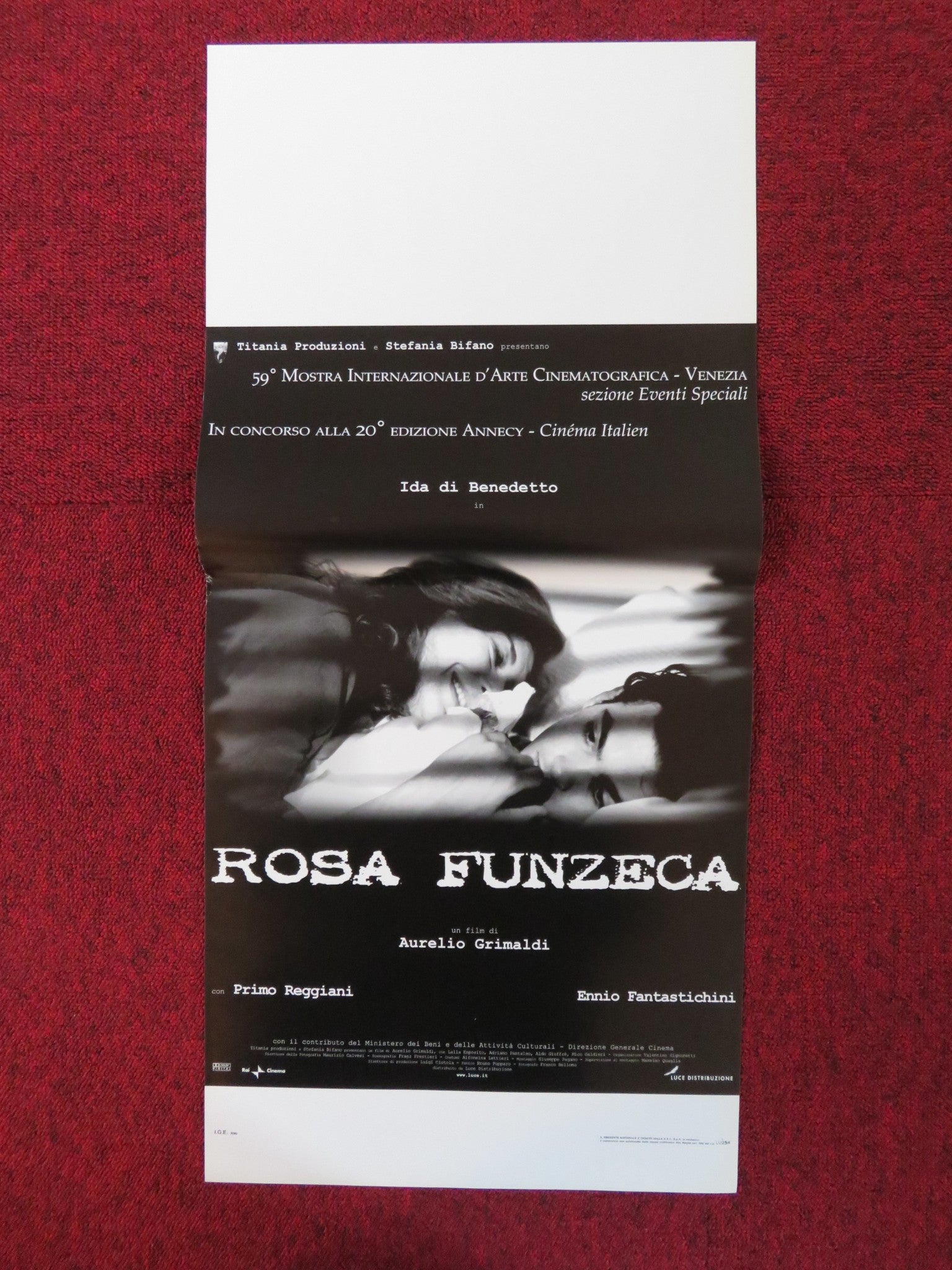 ROSA FUNZECA ITALIAN LOCANDINA POSTER IDA DI BENEDETTO PRIMO REGGIANI 2002 Rendezvous Cinema Movie posters