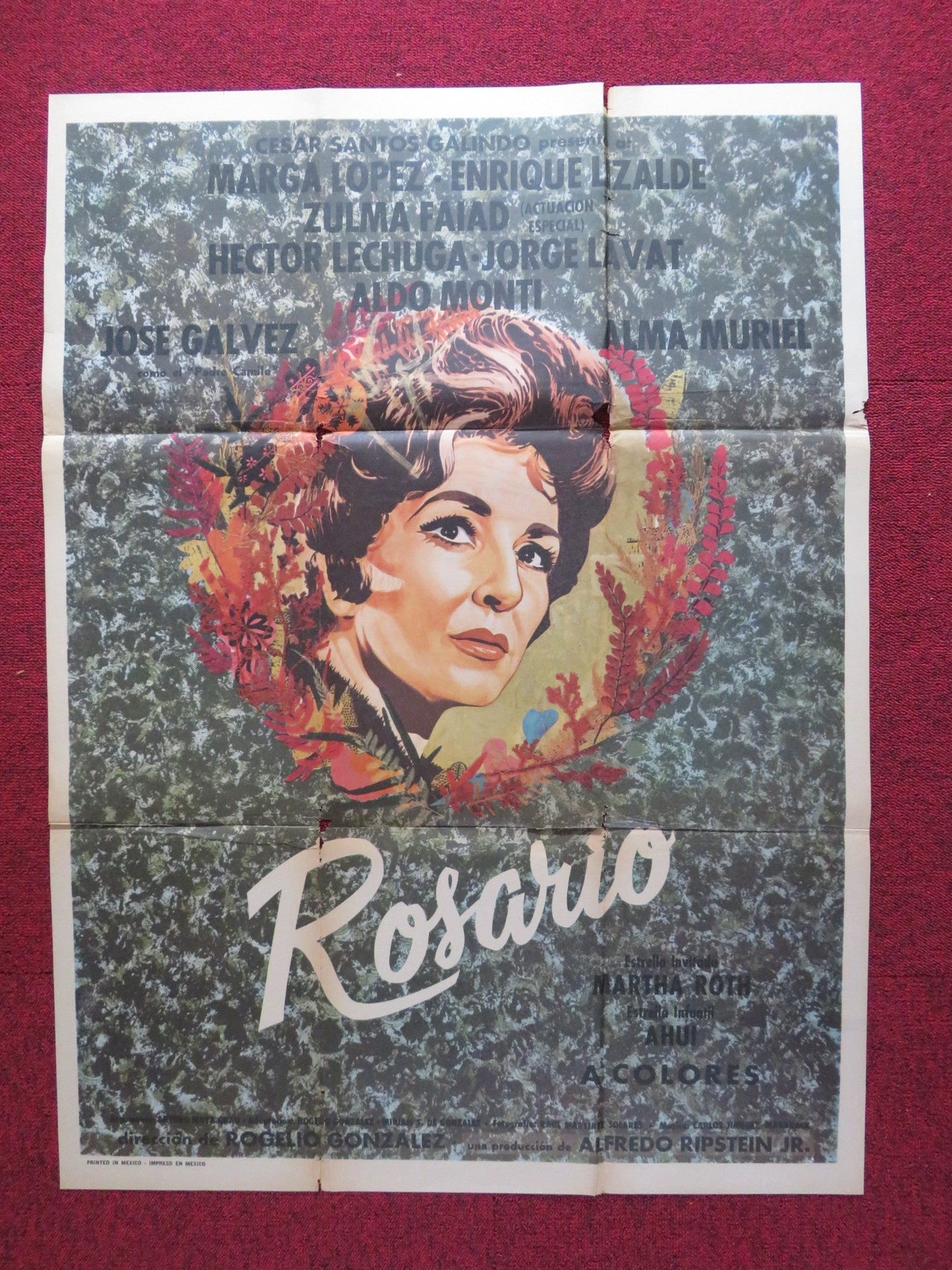 ROSARIO FOLDED MEXICAN POSTER MARGA LOPEZ ENRIQUE LIZALDE 1971 Rendezvous Cinema Movie posters