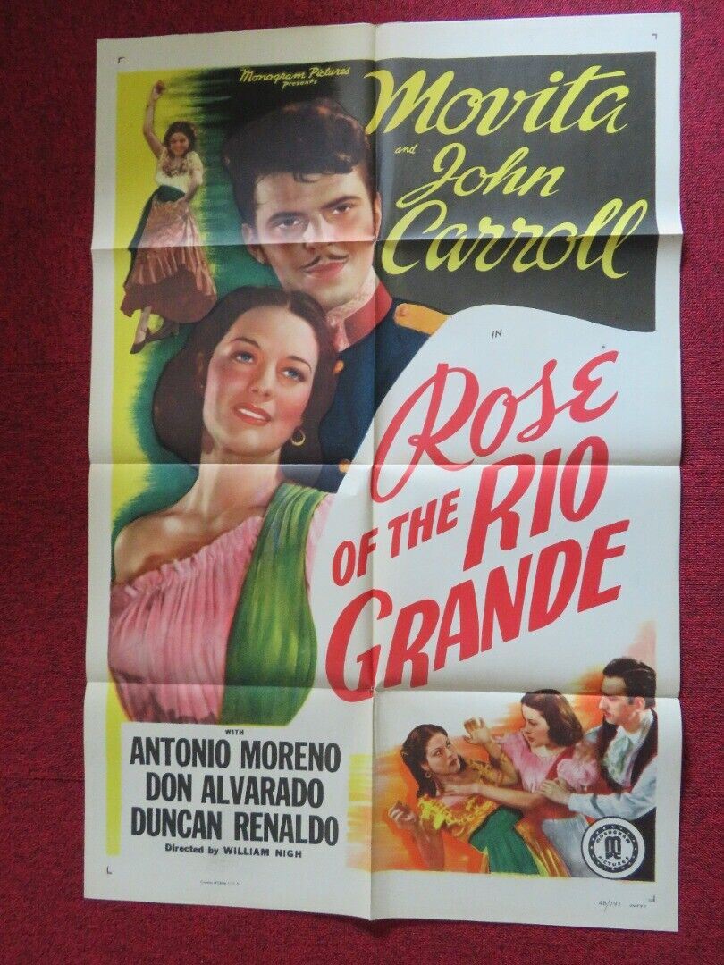 ROSE OF THE RIO GRANDE FOLDED US ONE SHEET POSTER JOHN CARROLL 1948 Movie posters